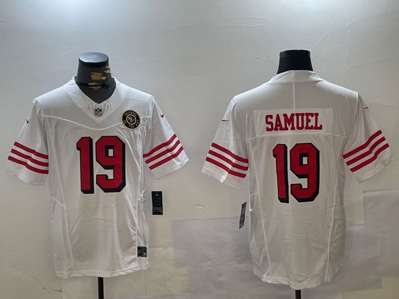 Men San Francisco 49ers #19 Samuel White three generations 2024 Nike Limited NFL Jersey style 2->->